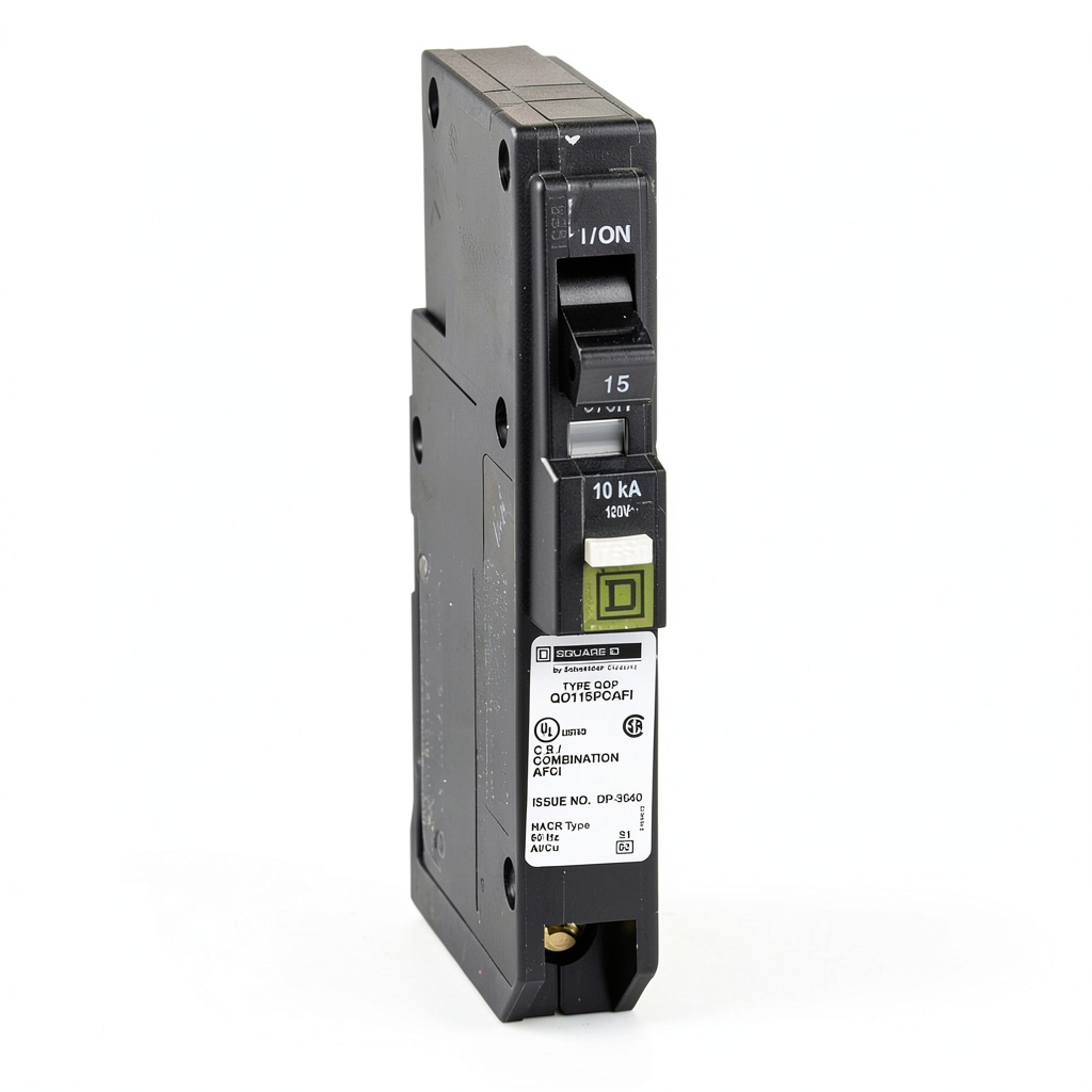Schneider Electric QO AFCI circuit breaker installed in a load center