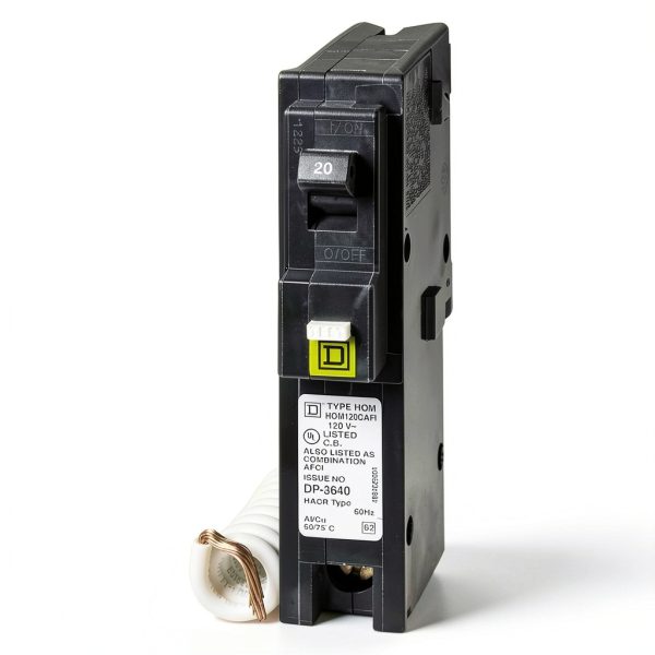Square D Homeline 20A AFCI Circuit Breaker PlugOn-4