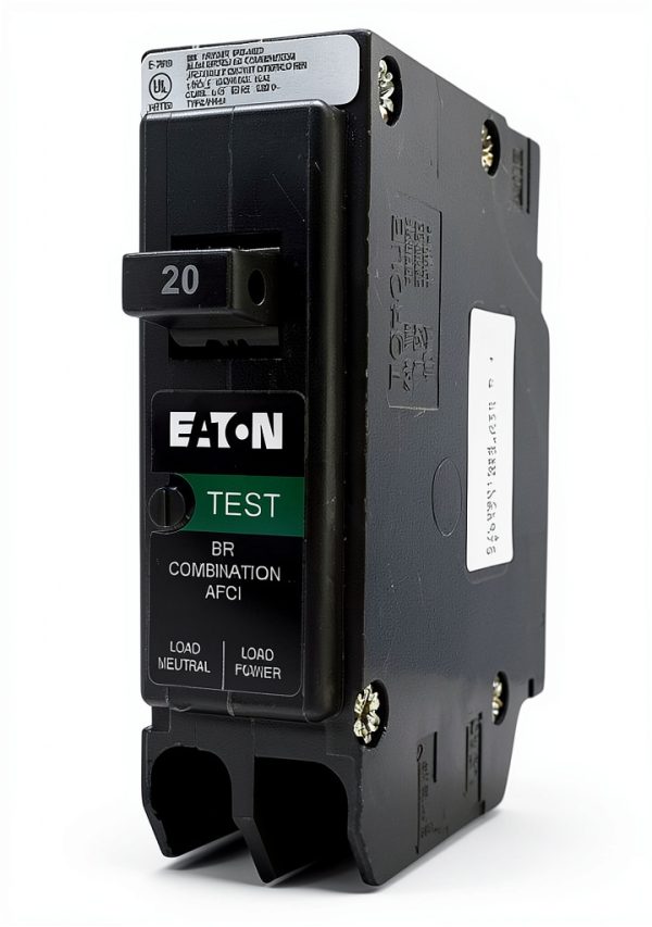 Eaton 20A AFCI Circuit Breaker BRP120AF Single Pole Black Plug-In-0