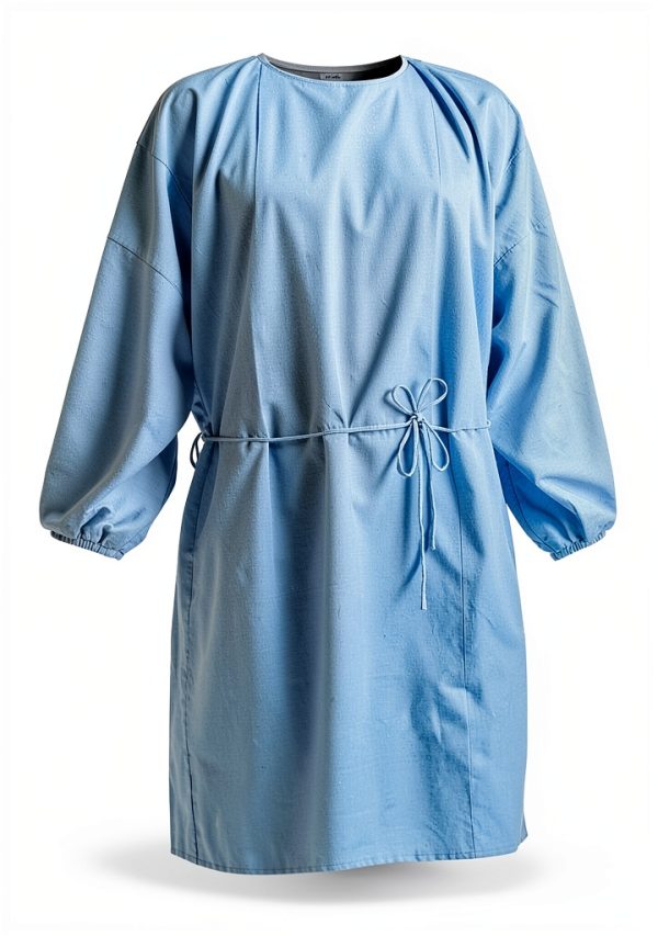 Poilweap Lab Gown Protective Coat Lightweight Cotton Blend Adjustable-0