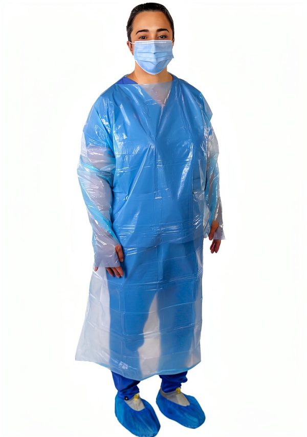 Disposable Protection Gown Petoskey 90‑Pack Blue Knee‑Length-5