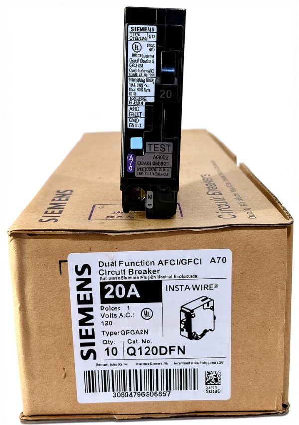 AFCI Circuit Breaker EMSER Q120DFN black copper 120V Installation-0