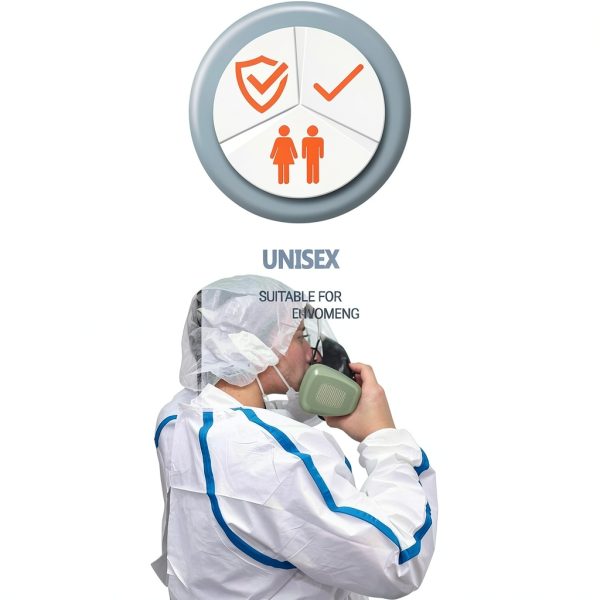 Disposable SMS 35 gsm Isolation Gown EZGOODZ Medium White 5 Pack-4