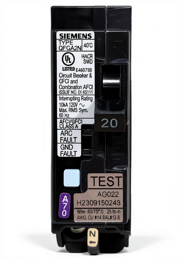 AFCI Circuit Breaker EMSER Q120DFN black copper 120V Installation-1