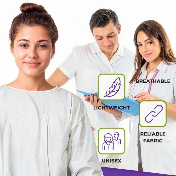AMZ Medical Supply Disposable White Medical Gown X-Large 10 Pack-4