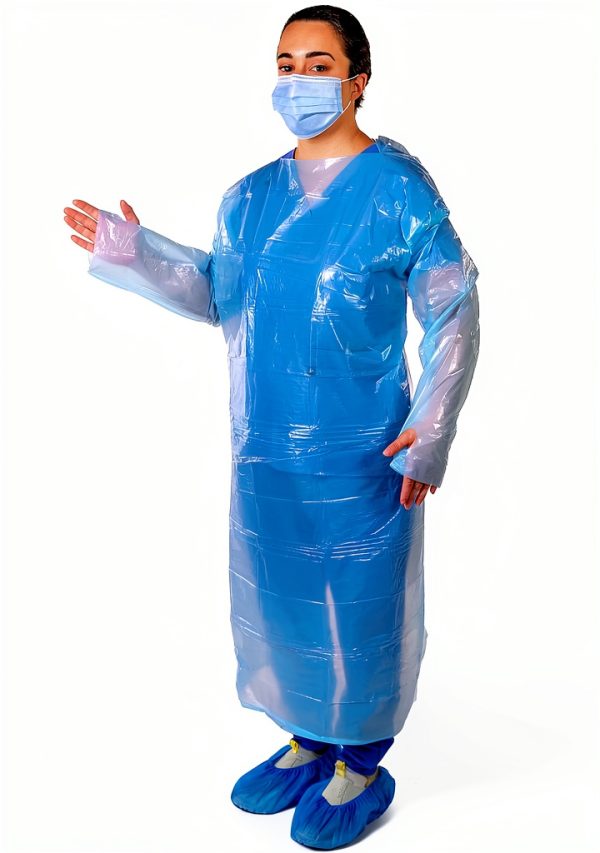 Disposable Protection Gown Petoskey 90‑Pack Blue Knee‑Length-7