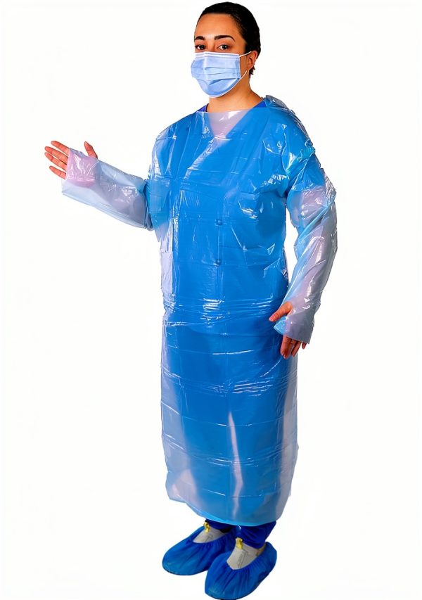 Disposable Protection Gown Petoskey 90‑Pack Blue Knee‑Length-0