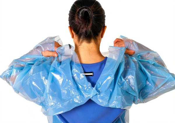 Disposable Protection Gown Petoskey 90‑Pack Blue Knee‑Length-2