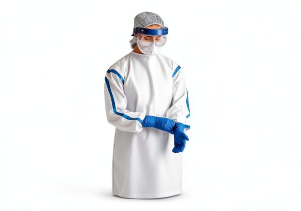 Disposable SMS 35 gsm Isolation Gown EZGOODZ Medium White 5 Pack-8