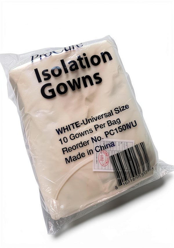 ProCure PC150WU Isolation Gowns Longsleeve 10-Count Cuffs White-6