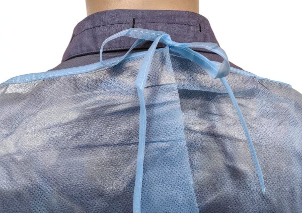Disposable Isolation Gown ZMDREAM Waterproof Waist Ties Blue 10 Pack-2