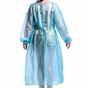 Disposable Isolation Gown ZMDREAM Waterproof Waist Ties Blue 10 Pack-0