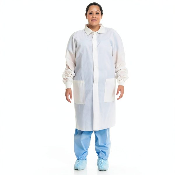KLEENGUARD Kimtech A8 Lab Coat Large 3 Layer SMS Knit Cuffs 25 pcs-0