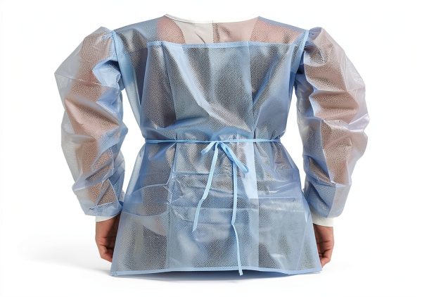 Disposable Isolation Gown ZMDREAM Waterproof Waist Ties Blue 10 Pack-3