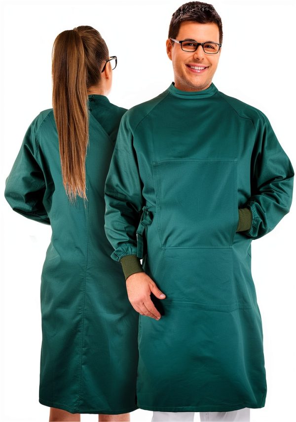 Medd Max Medical Gown - Reusable Green XL Cotton Lab Coat-0
