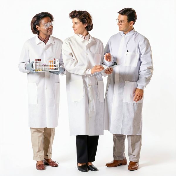 KLEENGUARD Kimtech A8 Lab Coat Large 3 Layer SMS Knit Cuffs 25 pcs-1